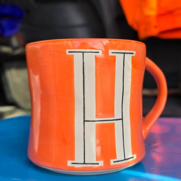 Anthropologie Orange Monogram 'H' Mug - Picture 1 of 8